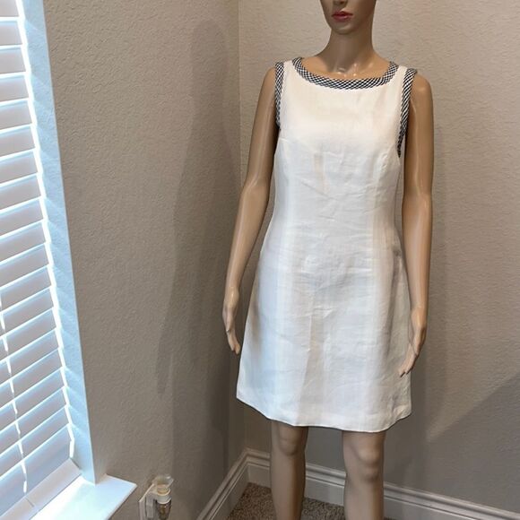 Donna Morgan linen sheath designer dress - Picture 1 of 5